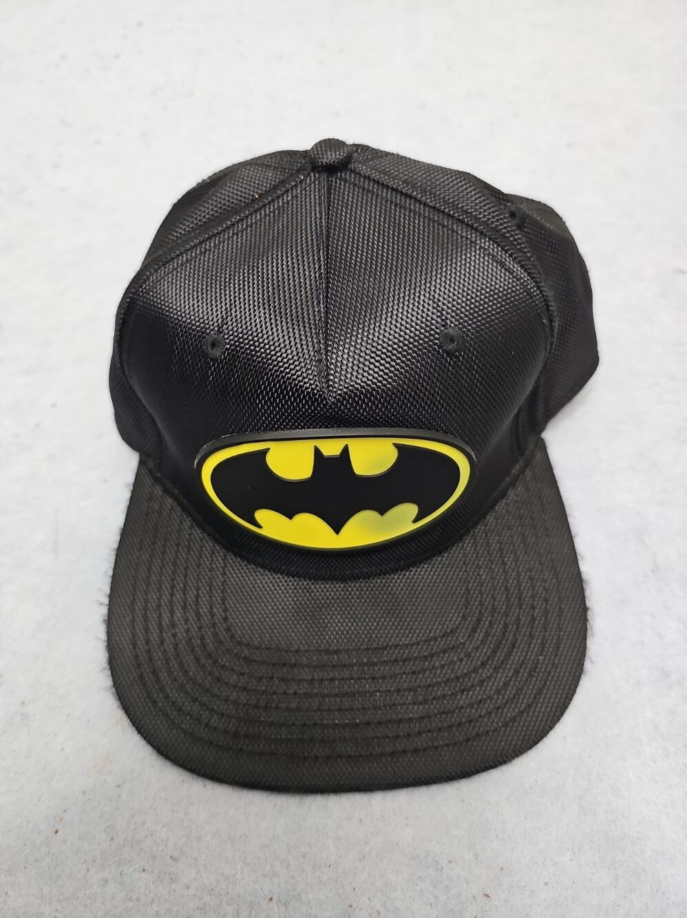 Vintage Batman Hat Cap One Size Black Yellow DC Comics Mens Movie Bat Logo